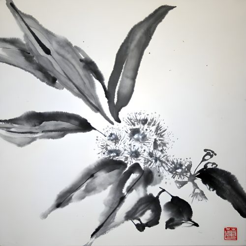 gum-nut-and-leaf-mounted-sold-a